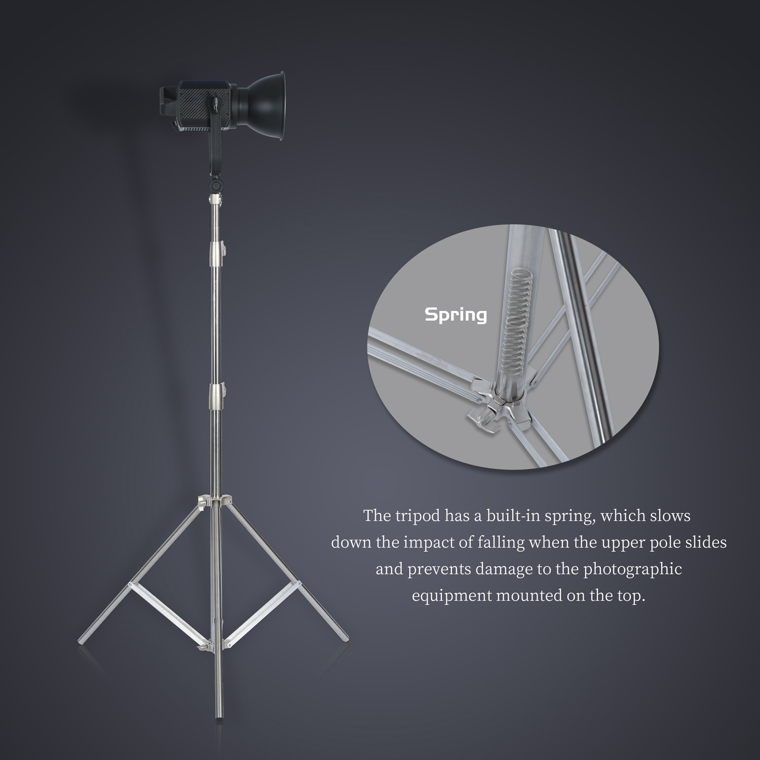 SH 2.8M Stainless Steel Light  - Photography Video Lighting Kit With Adjustable Tripod Stand บทวิจารณ์และราคา