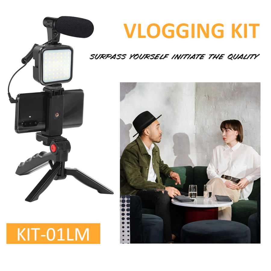 Smartphone Vlogging Kit Video  - Photography Video Lighting Kit With Adjustable Tripod Stand บทวิจารณ์และราคา