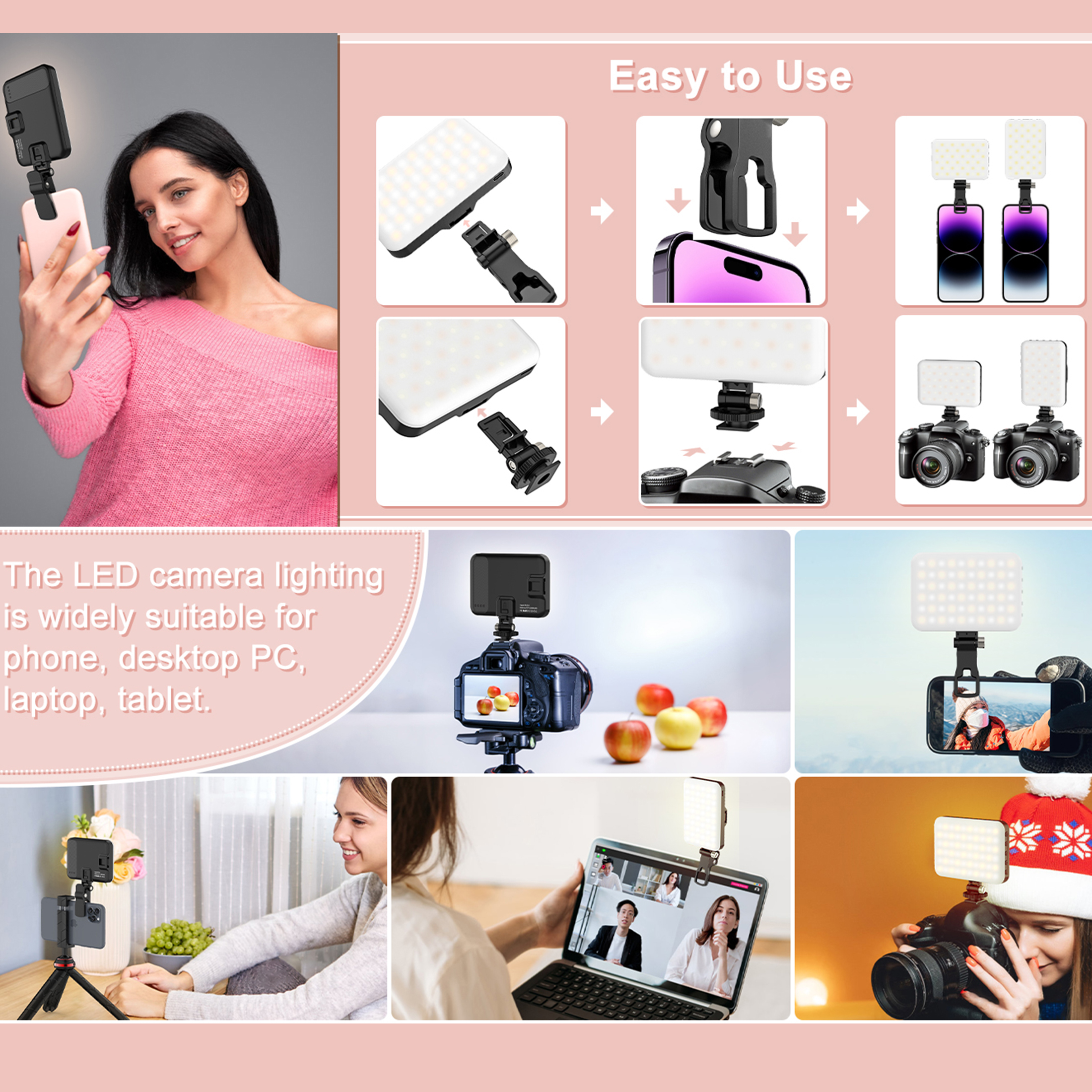 LED Selfie Light 60 High Power - Photography Lighting Patterns บทวิจารณ์และราคา