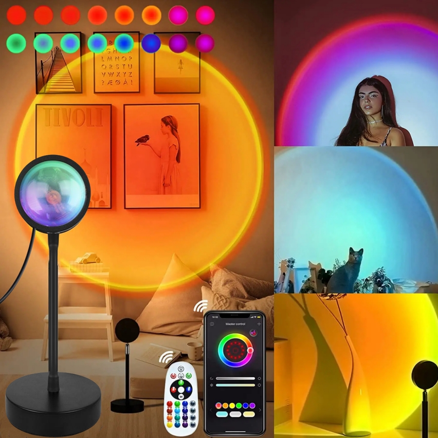Smart Sunset Lamp Tuya LED Nig - Photography Lighting App บทวิจารณ์และราคา