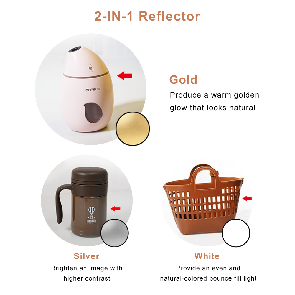 2in1 Round Portable Reflector  - Photography Lighting Reflectors บทวิจารณ์และราคา