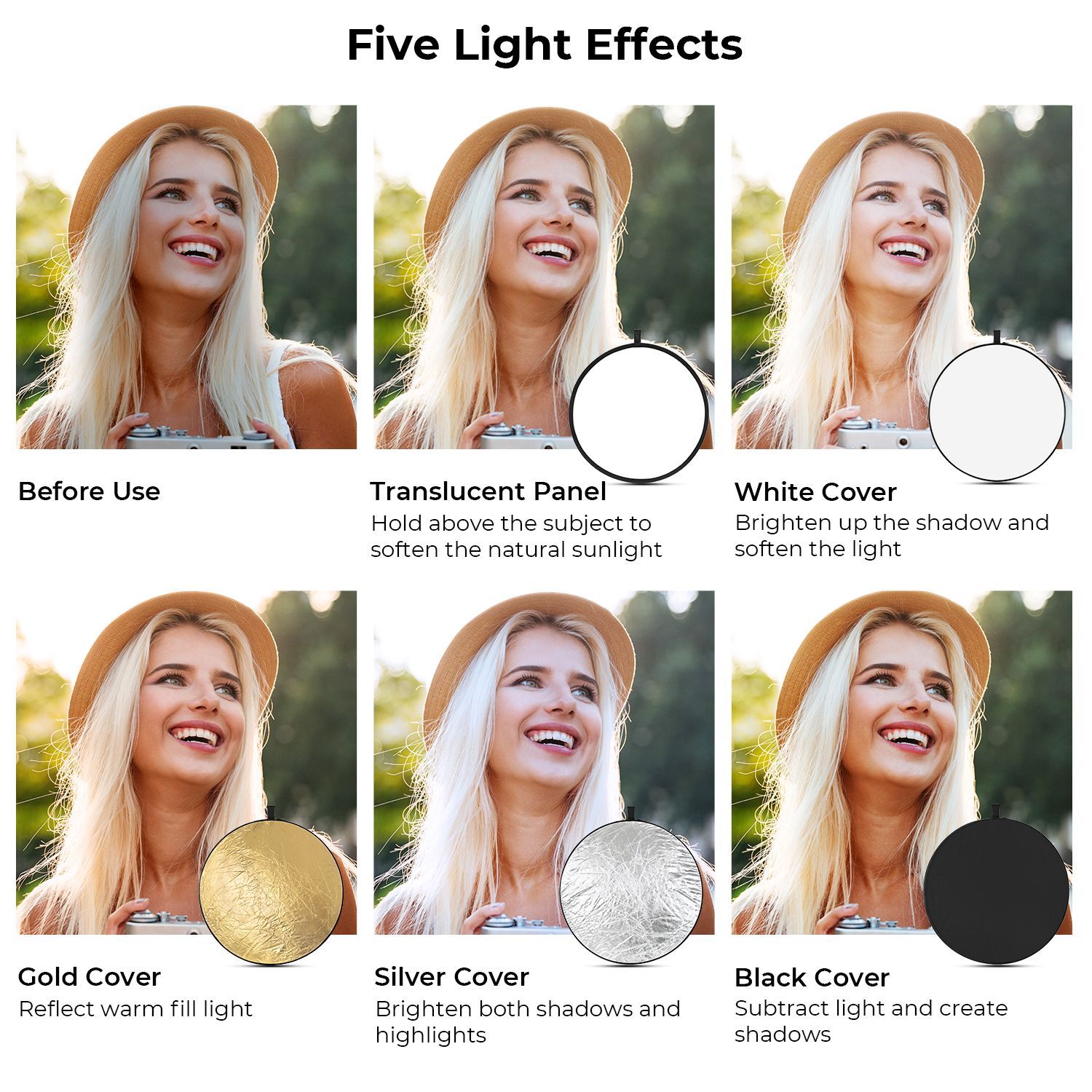 K&F CONCEPT 56/80/110cm 5-in-1 - Photography Lighting Reflectors บทวิจารณ์และราคา