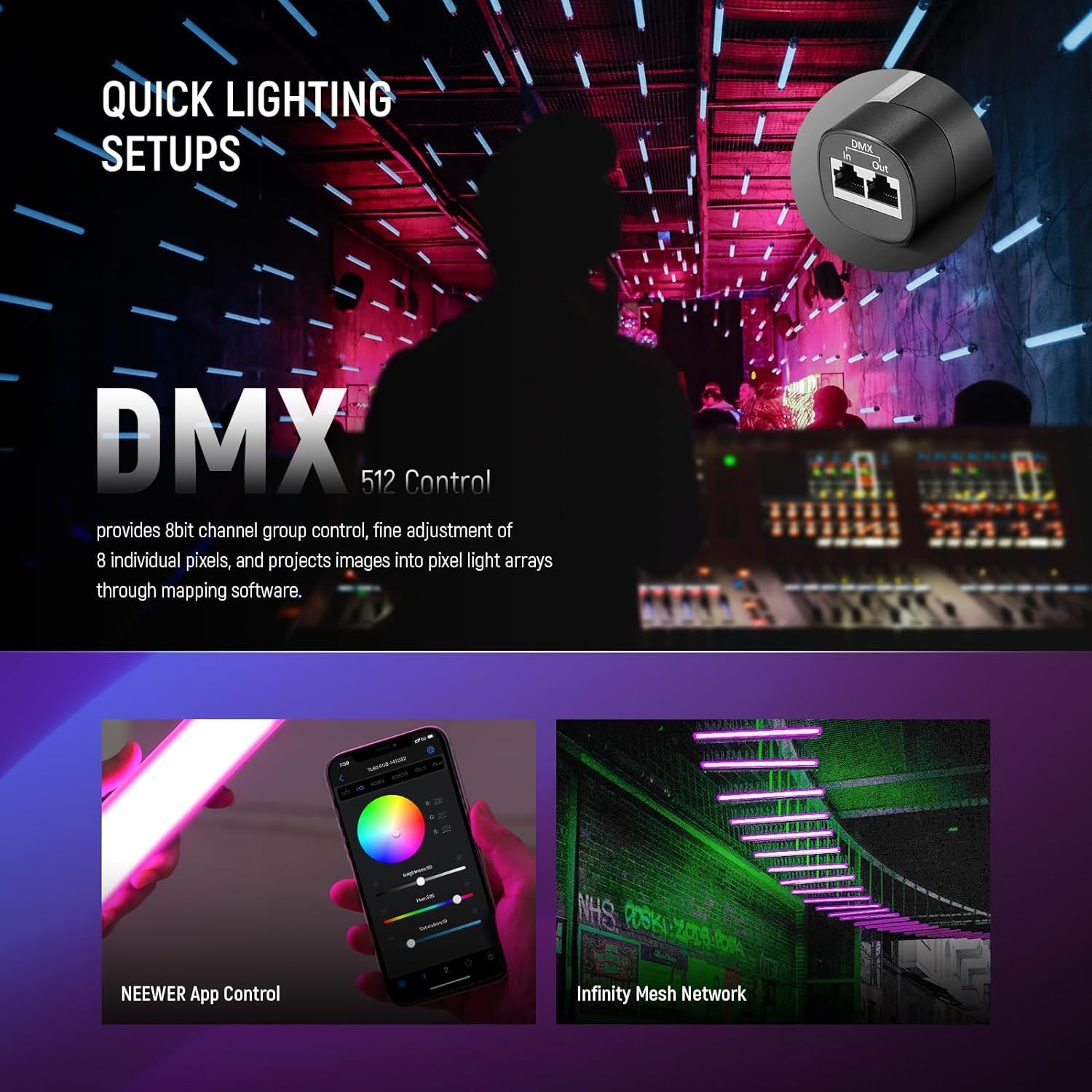 NEEWER TL60 RGB Tube Light, Fu - Photography Lighting App บทวิจารณ์และราคา