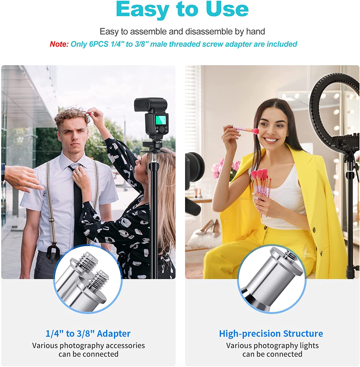 Selens Standard 3/8 to 1/4 Ada - Photography Video Lighting Kit With Adjustable Tripod Stand บทวิจารณ์และราคา