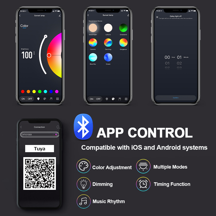 Smart Sunset Lamp Tuya LED Nig - Photography Lighting App บทวิจารณ์และราคา