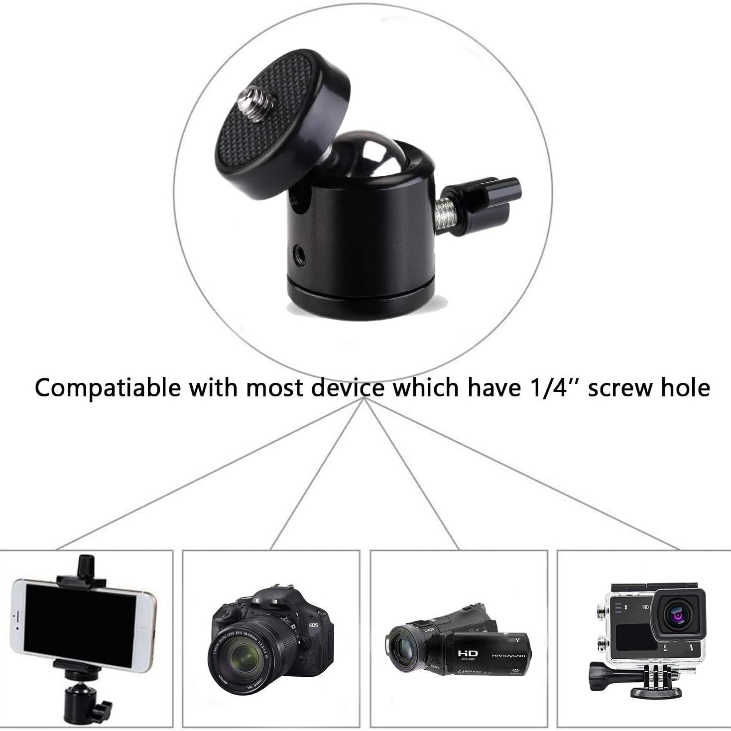 Camera Ball Head Adapter with  - Photography Video Lighting Kit With Adjustable Tripod Stand บทวิจารณ์และราคา