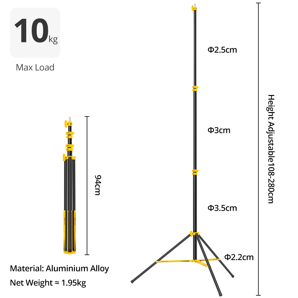 AMBITFUL GM280Y 280cm Professi - Photography Video Lighting Kit With Adjustable Tripod Stand บทวิจารณ์และราคา