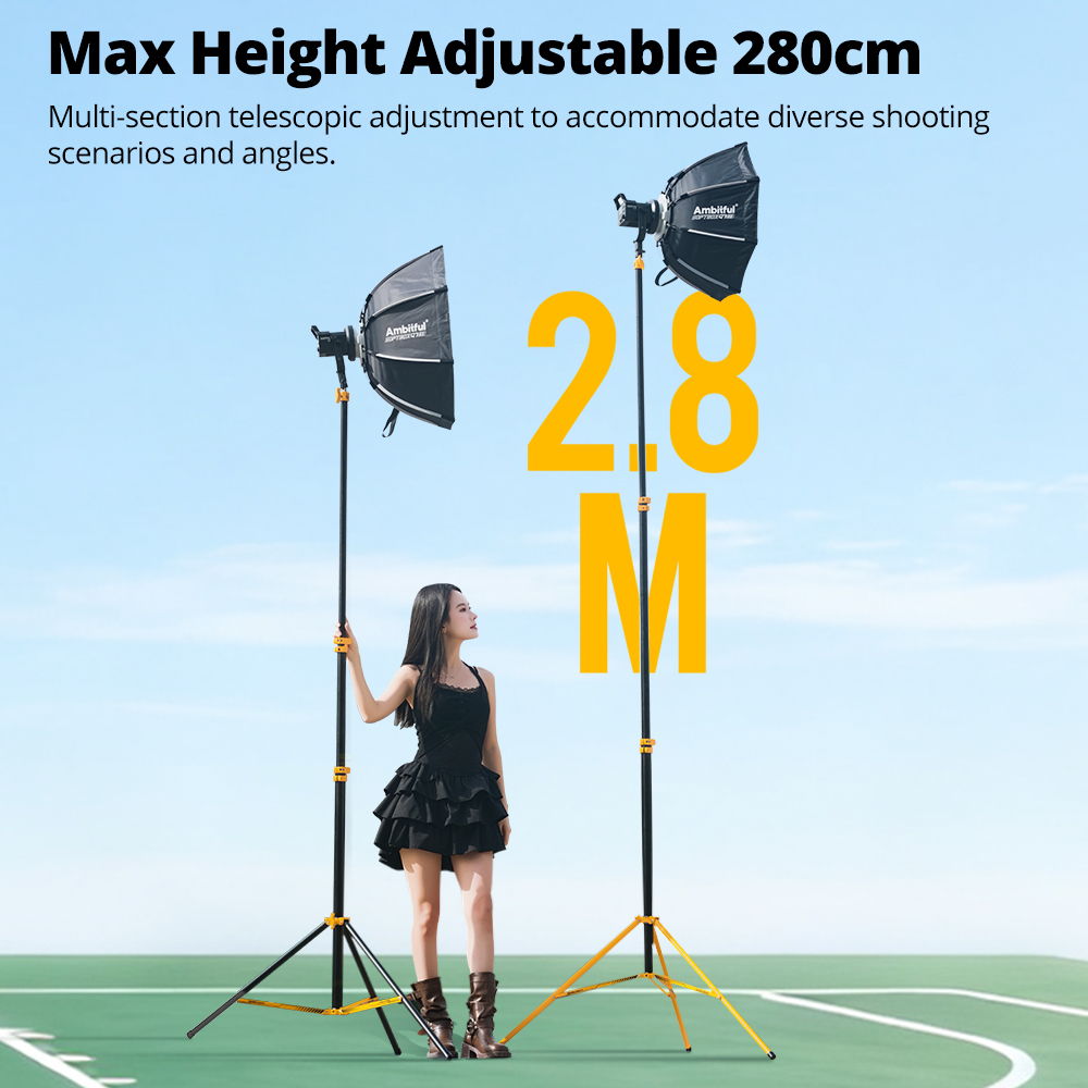 AMBITFUL GM280Y 280cm Professi - Photography Video Lighting Kit With Adjustable Tripod Stand บทวิจารณ์และราคา