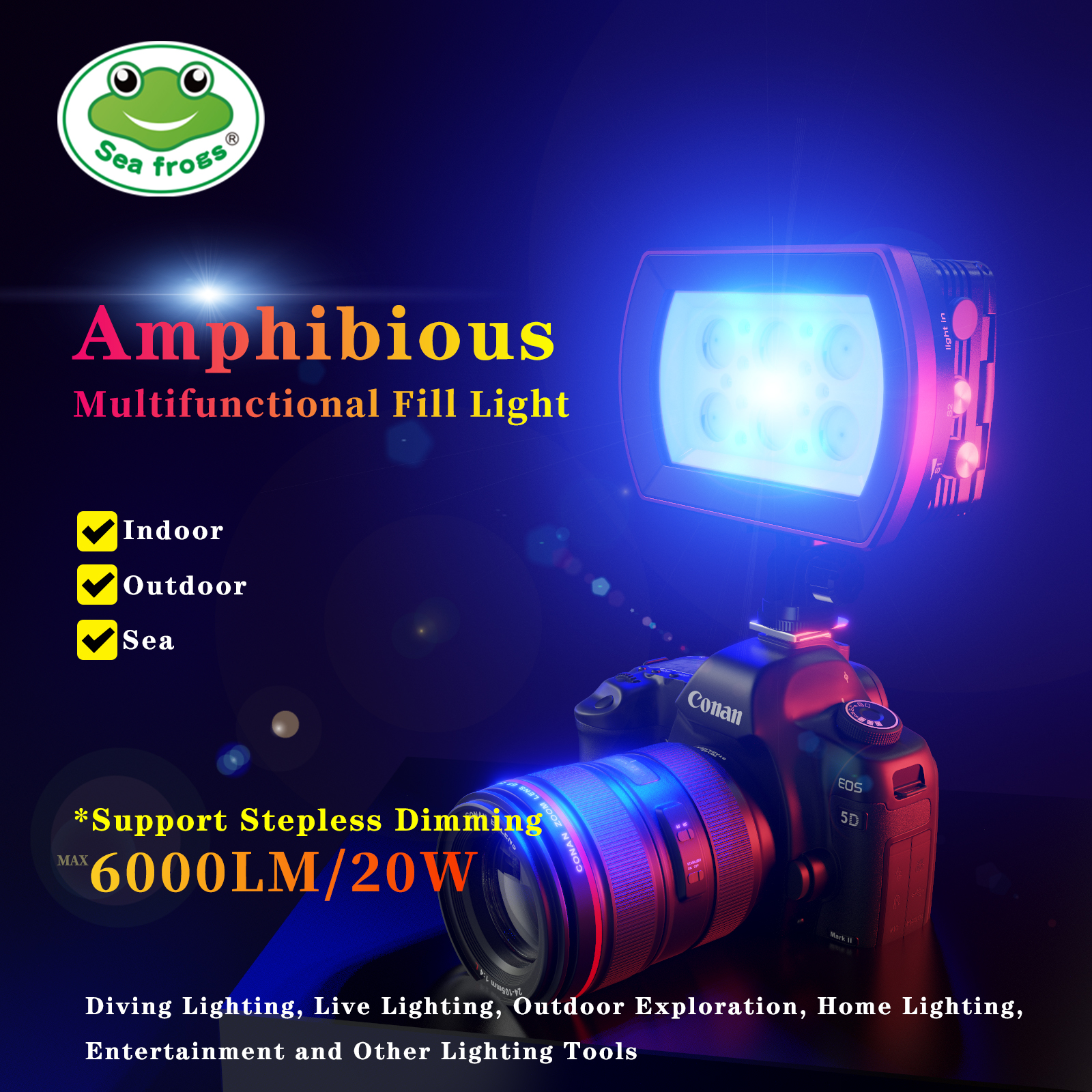 Seafrogs 6000Lm 40M Waterproof - Photography Lighting Brand บทวิจารณ์และราคา