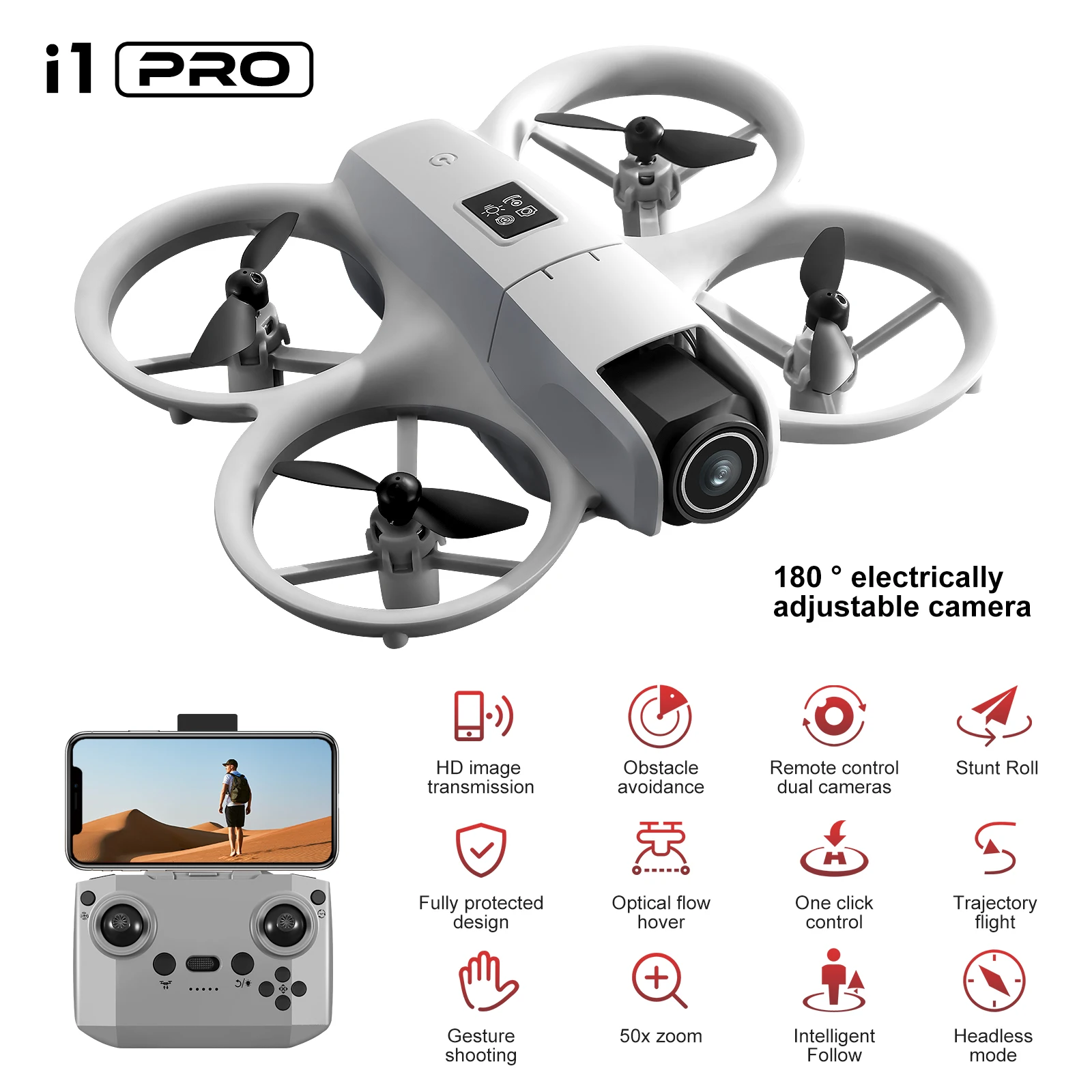 New i1 PRO Drone 4K HD Dual Ca - Photography Lighting App บทวิจารณ์และราคา
