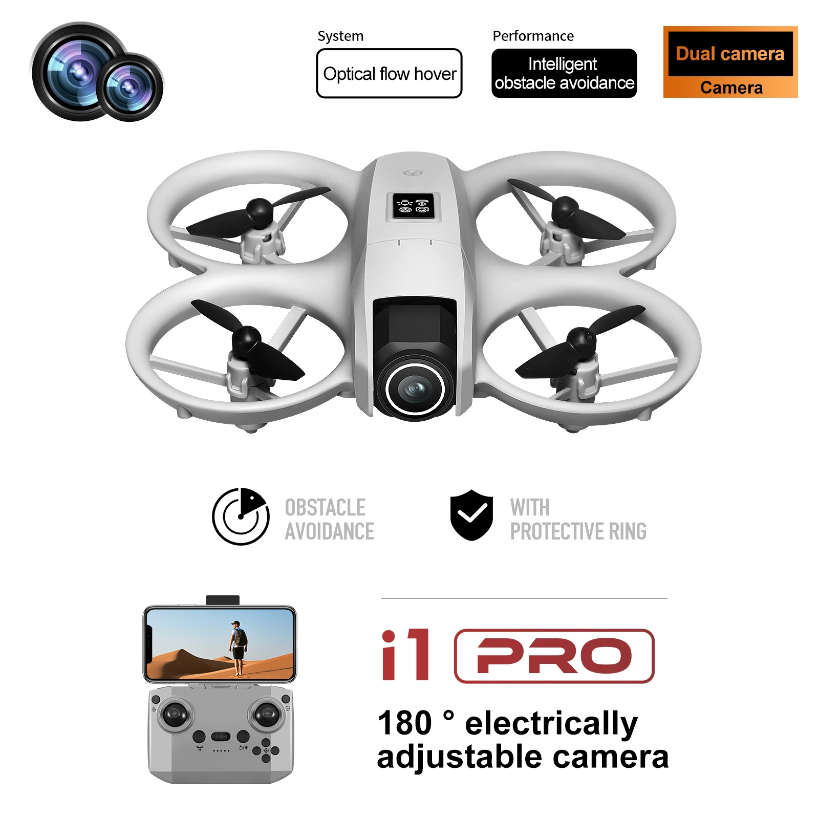 New i1 PRO Drone 4K HD Dual Ca - Photography Lighting App บทวิจารณ์และราคา