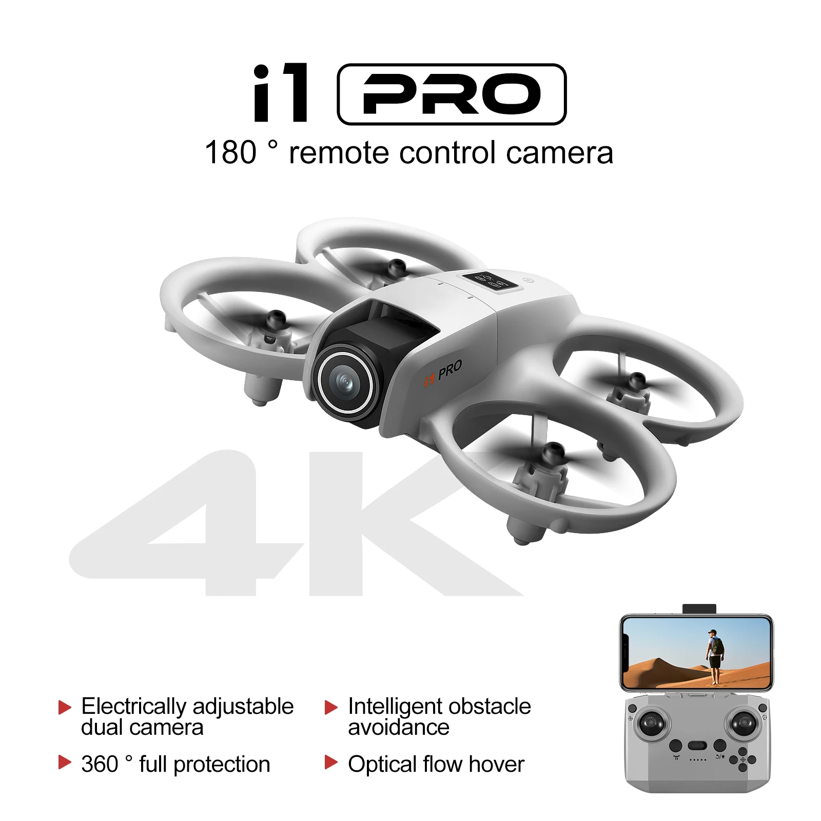 New i1 PRO Drone 4K HD Dual Ca - Photography Lighting App บทวิจารณ์และราคา