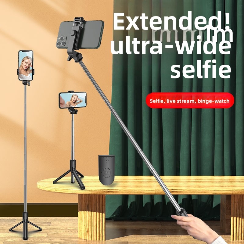 Extendable 1M Selfie Stick Tri - Photography Video Lighting Kit With Adjustable Tripod Stand บทวิจารณ์และราคา