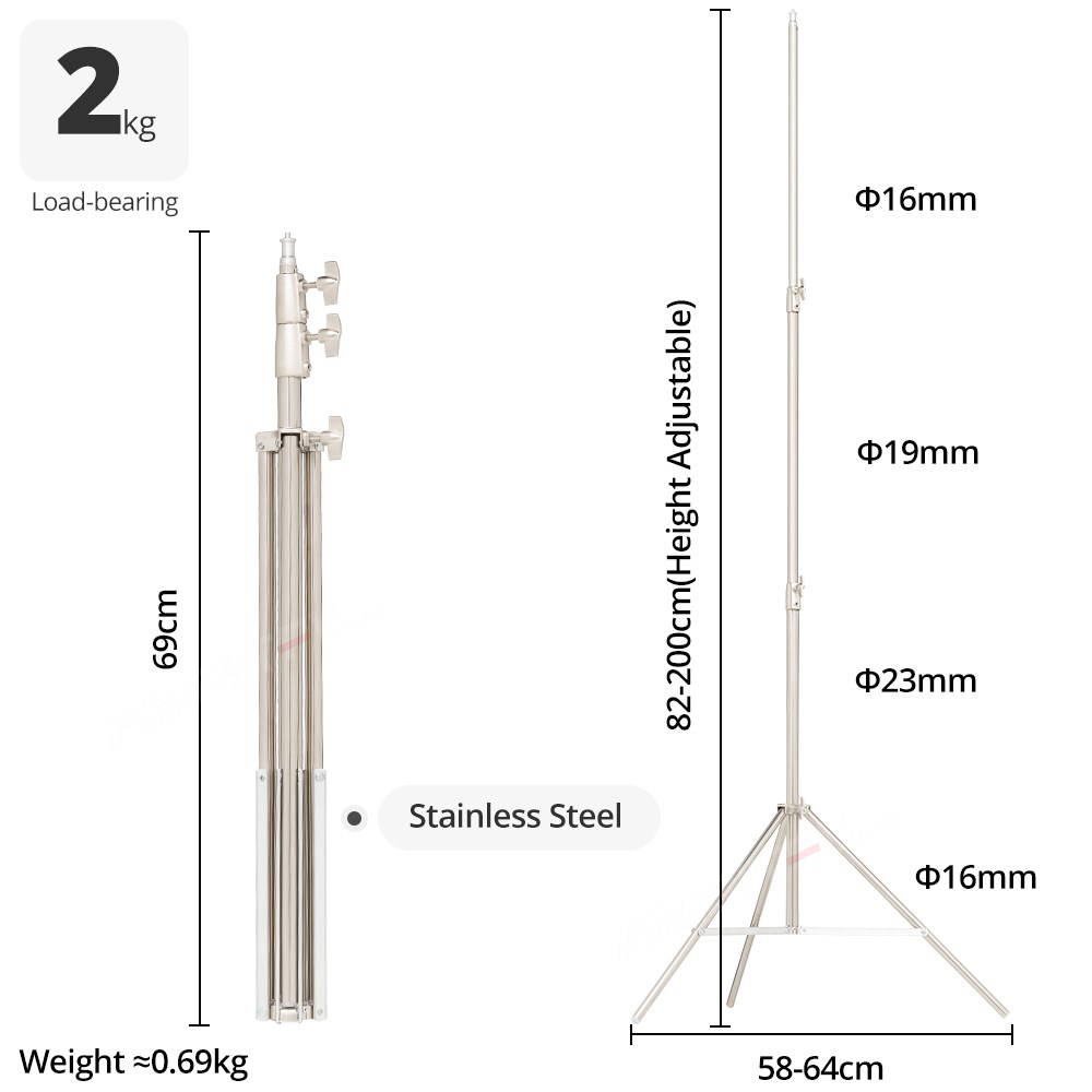 AMBITFUL Stainless Steel 2M He - Photography Video Lighting Kit With Adjustable Tripod Stand บทวิจารณ์และราคา