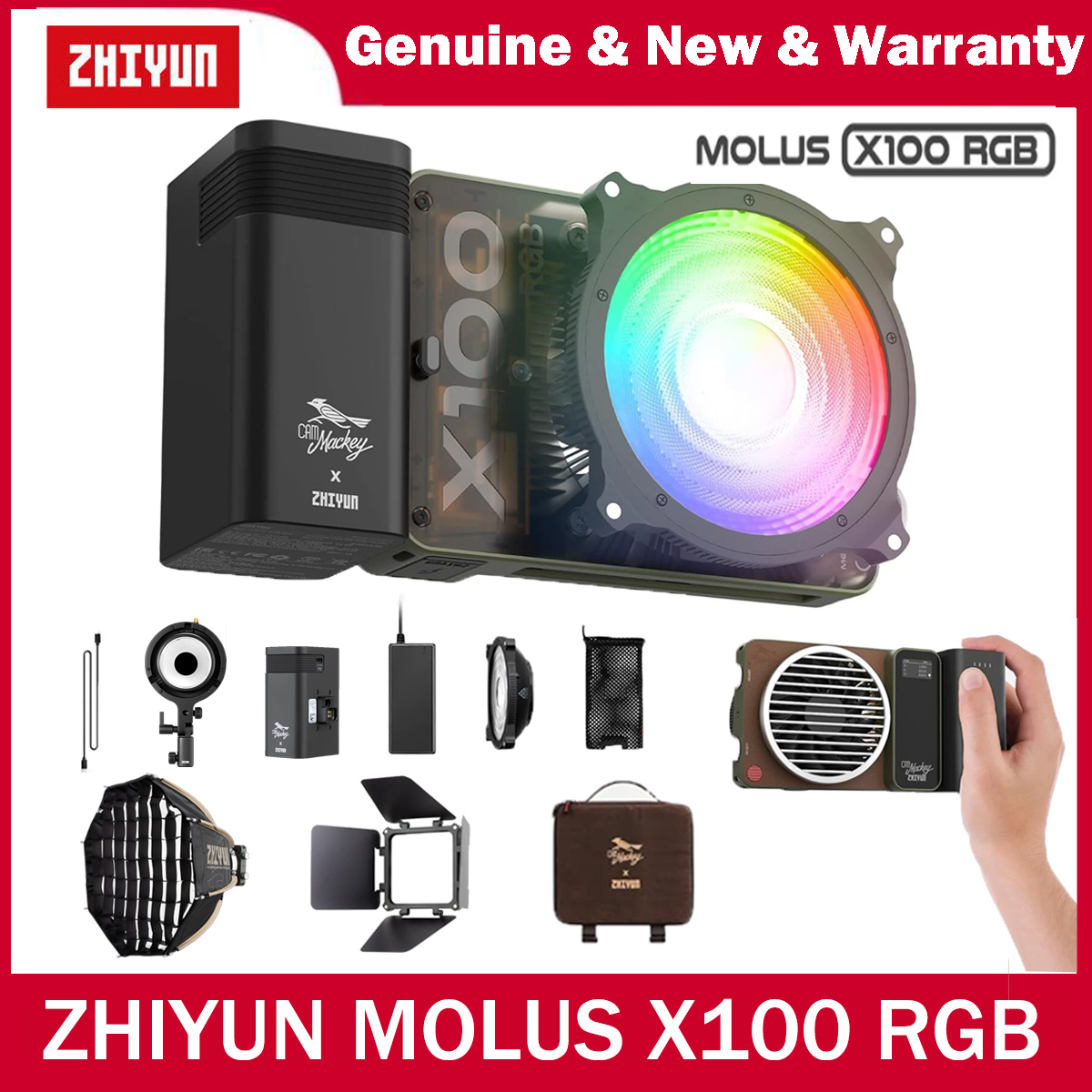 ZHIYUN MOLUS X100 RGB LED Ligh - Photography Lighting App บทวิจารณ์และราคา