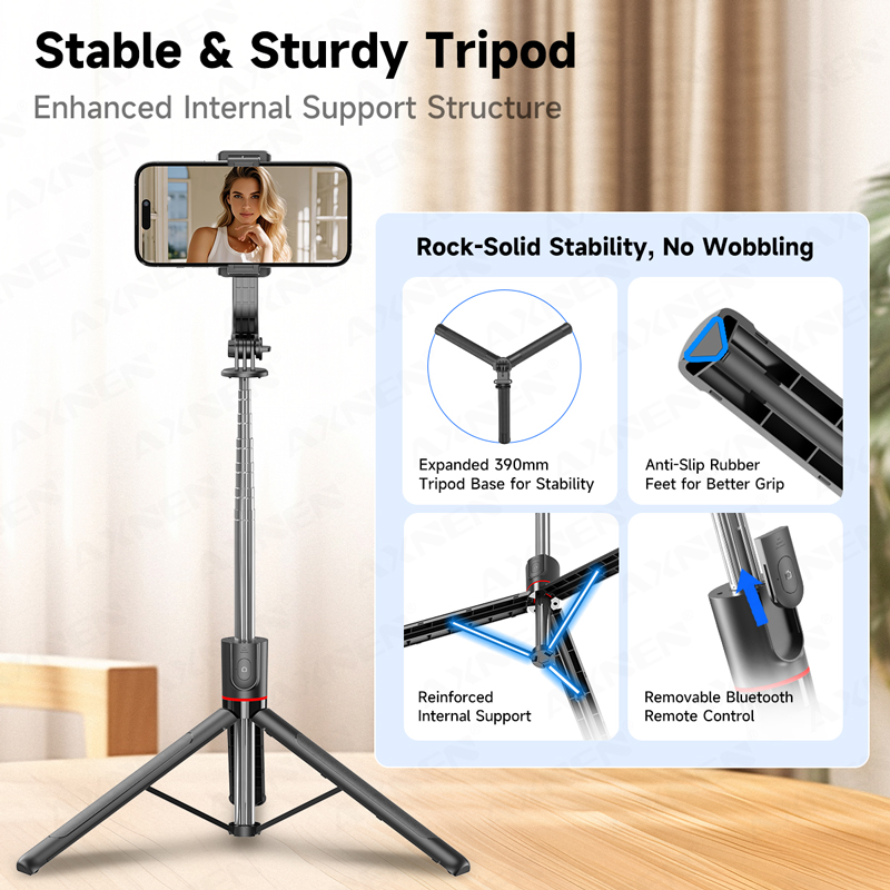 AXNEN F15 Extendable Selfie St - Photography Video Lighting Kit With Adjustable Tripod Stand บทวิจารณ์และราคา